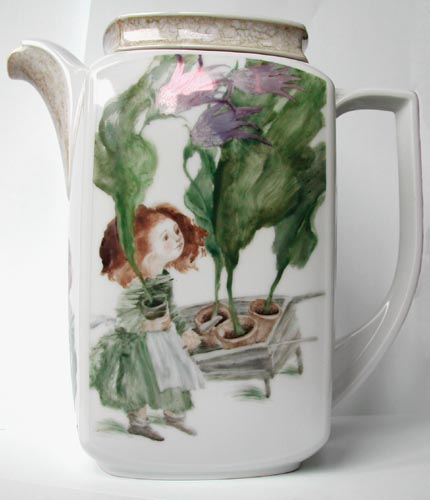 'Garden Fairies', porcelain, coffee-pot