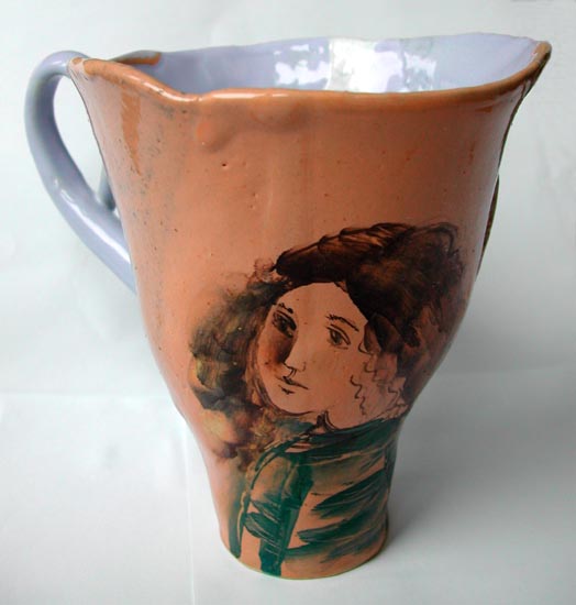 Mug, colored enamels