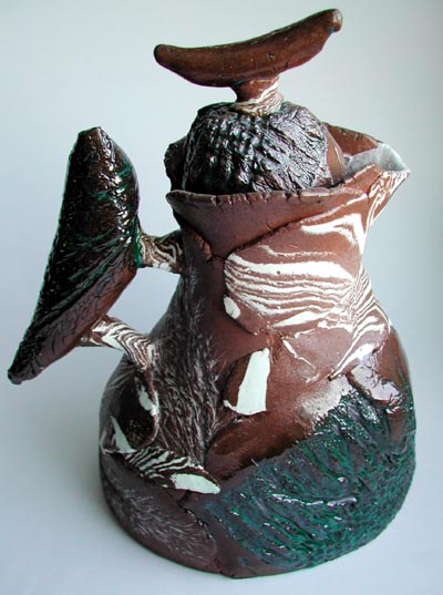 Pitcher, red clay, porcelain clay