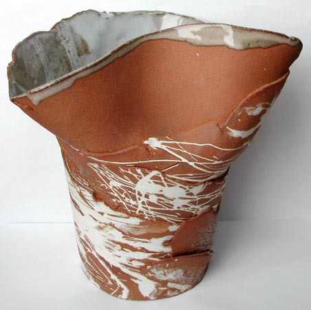 Vase, red clay, high-fire